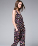  Cherry Blossom Printed Silk Jumpsuit